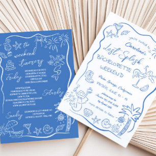 Letzter Spritzer Handgezeichnetes Strandwochenende Einladung