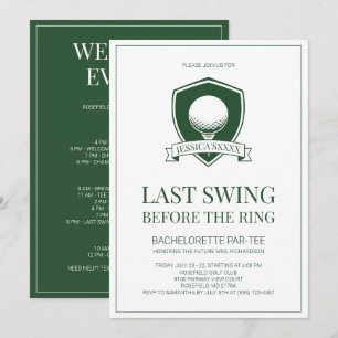 Letzter Swing Green and White Golf Junggesellinnen Einladung