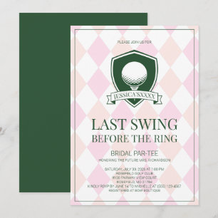 Letzter Swing vor dem Ring Rosa Grüne Hochzeitsfei Einladung