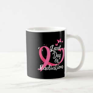 Letzter Tag der Bestrahlung Brustkrebs bekämpft Kaffeetasse
