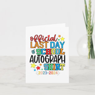 Letzter Tag der Schule Autograph Kindergarten Grad Karte