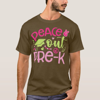 Letzter Tag der Schule Frieden Out PreK Lehrer Kin T-Shirt