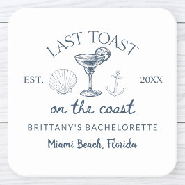 Letzter Toast am Junggeselinnen-Abschied am Strand Rechteckiger Pappuntersetzer