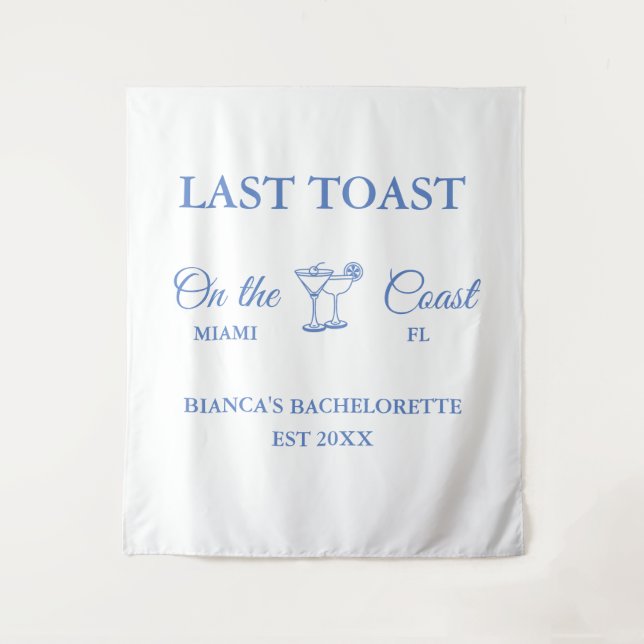 Letzter Toast am Junggeselinnen-Abschied am Strand Wandteppich (Vorderseite)