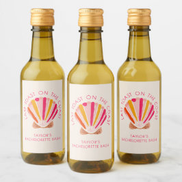 Letzter Toast am Junggeselinnen-Abschied am Strand Weinetikett