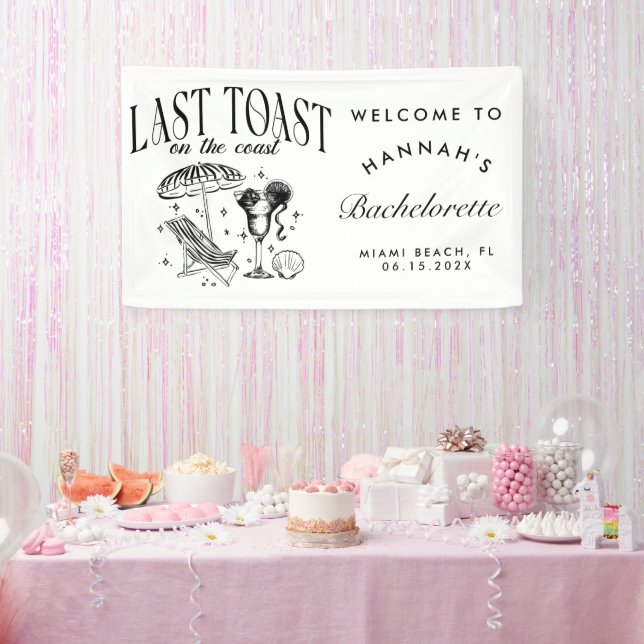Letzter Toast am Junggeselinnen-Abschied der Küste Banner (Party)