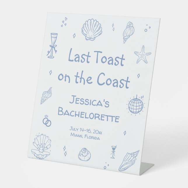 Letzter Toast am Junggeselinnen-Abschied der Küste Sockelschild (Vorderseite)