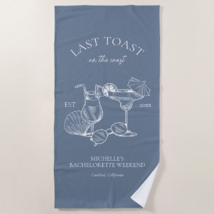 Letzter Toast am Junggeselinnen-Abschied der Küste Strandtuch