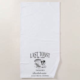 Letzter Toast am Junggeselinnen-Abschied der Küste Strandtuch