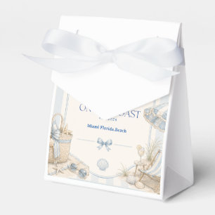 Letzter Toast am Küstenstrand Blaues Bachelorette- Geschenkschachtel