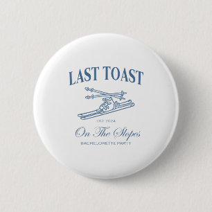 Letzter Toast an den Hängen Junggeselle Skifahren  Button