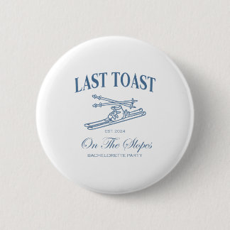 Letzter Toast an den Hängen Junggeselle Skifahren  Button