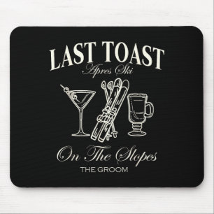 Letzter Toast an den Hängen Junggeselle Skifahren Mousepad