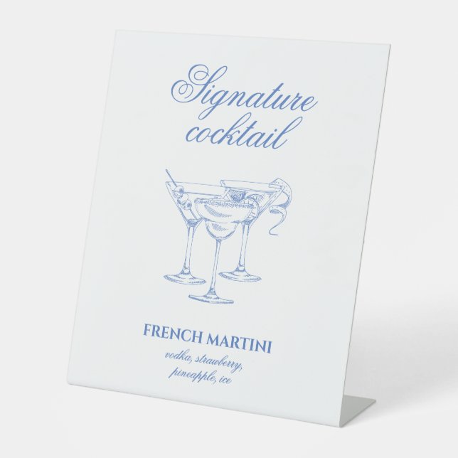 Letzter Toast an der Küste Bachelorette Cocktail Sockelschild (Vorderseite)