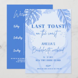 Letzter Toast an der Küste Blauer Junggeselinnen-A Einladung