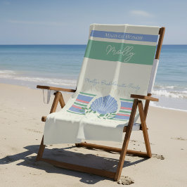 Letzter Toast an der Küste - Nautical Bachelorette Strandtuch