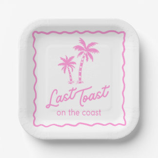Letzter Toast an der Küste Pink Junggesellinnenabs Pappteller