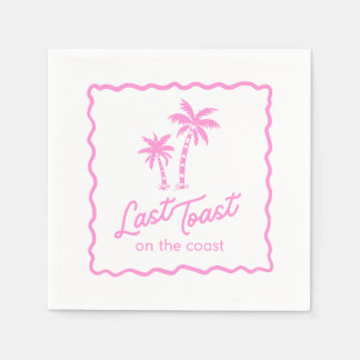 Letzter Toast an der Küste Pink Junggesellinnenabs Serviette