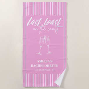 Letzter Toast an der Küste Rosa Junggeselinnen-Abs Strandtuch
