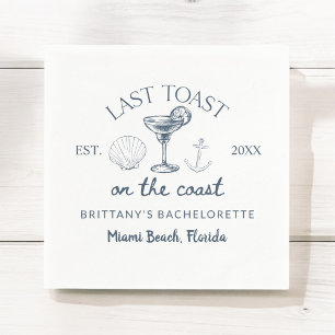 Letzter Toast an der Küste Strand-Junggesellinnena Serviette