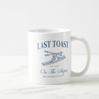 Letzter Toast auf den Hängen Junggeselle Skifahren Kaffeetasse
