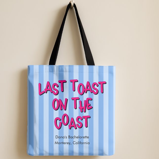 Letzter Toast auf der Reise nach Coast Blue + Hot  Tasche (last toast on the coast tote bag)