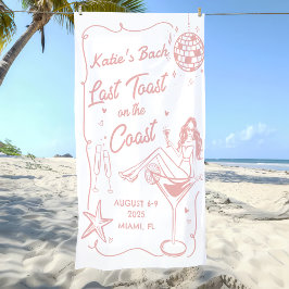 Letzter Toast Beach Pink Bachelorette Wochenendban Banner