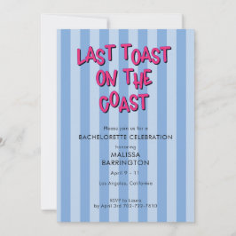 Letzter Toast Blue Striping Bachelorette mit QR-Co Einladung