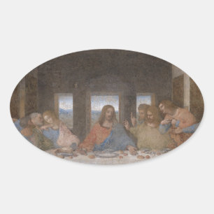 Letztes Abendessen-Leonardo da Vincis spätes Ovaler Aufkleber
