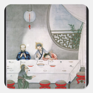 Letztes Abendessen Quadratischer Aufkleber