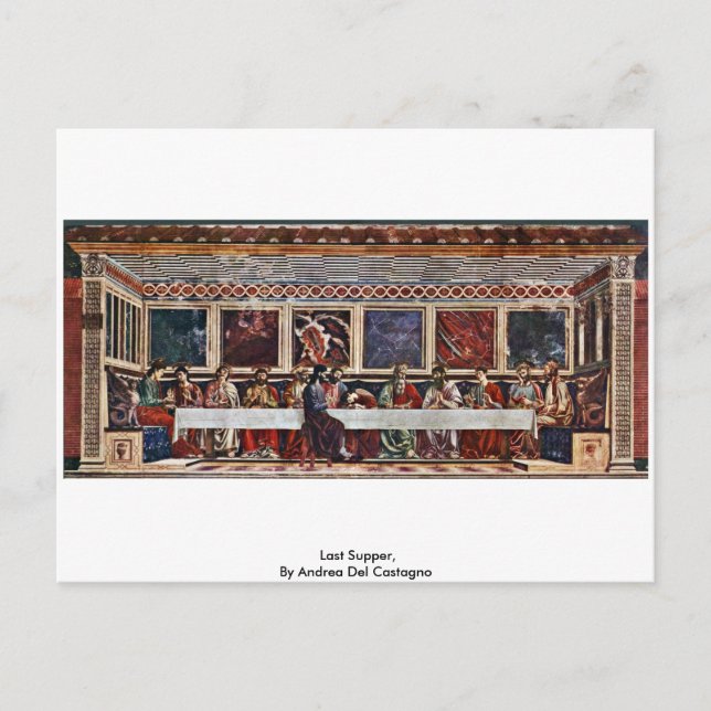 Letztes Abendessen von Andrea Del Castagno Postkarte (Vorderseite)