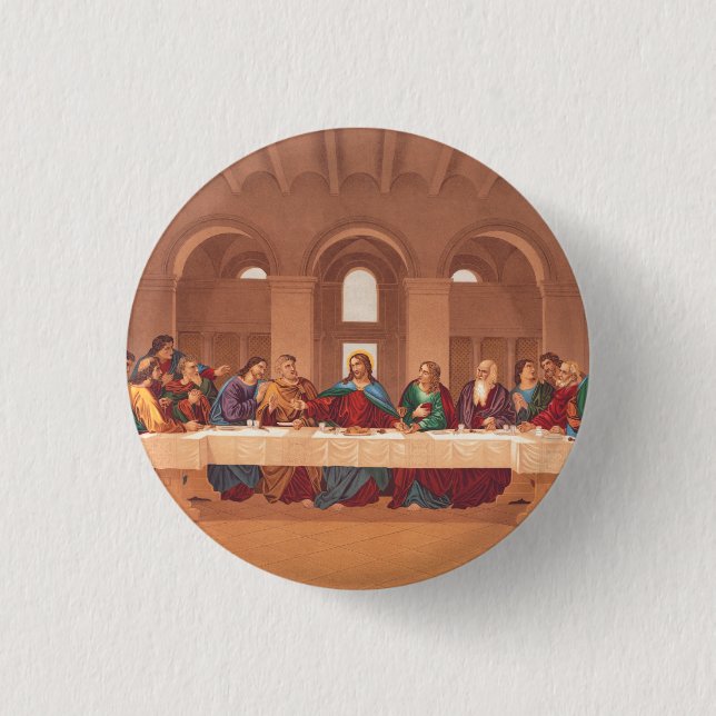 Letztes Abendmahl Jesu Christi Button (Vorderseite)