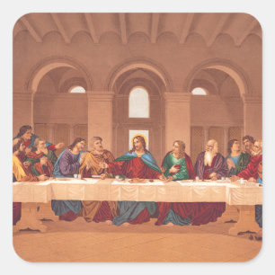 Letztes Abendmahl Jesu Christi Quadratischer Aufkleber