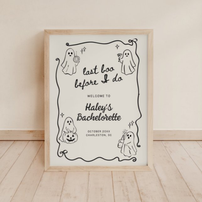 Letztes Boo, bevor ich Halloween Bach Willkommen Poster (Von Creator hochgeladen)