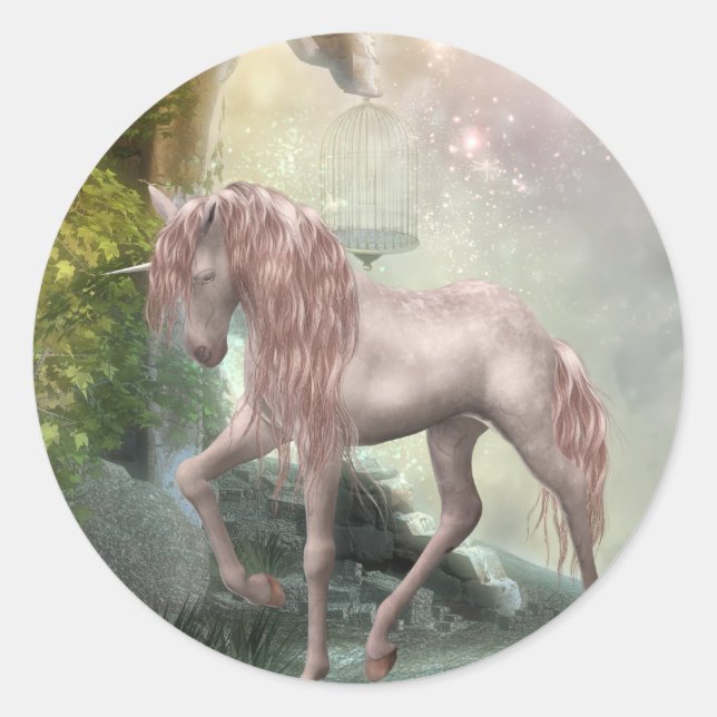 Letztes Einhorn Runder Aufkleber (Vorderseite)