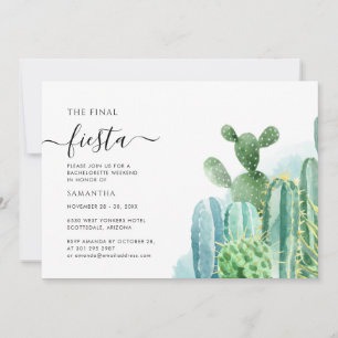 Letztes Fiesta Bachelorette Wochenende Party Itine Einladung