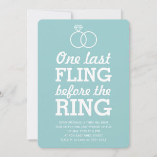 Letztes Fling vor dem Ring (blau) Einladung