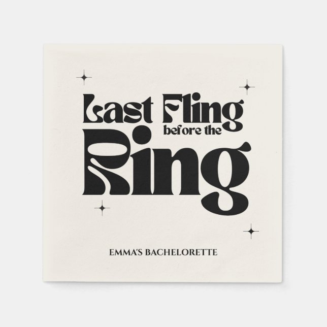 Letztes Fling vor dem Ring-Junggeselinnen-Abschied Serviette (Vorderseite)