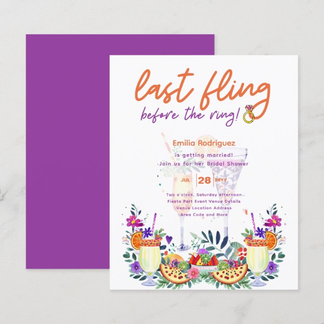 Letztes Flug vor dem Ring Cocktails Brautparty (Vorne/Hinten)