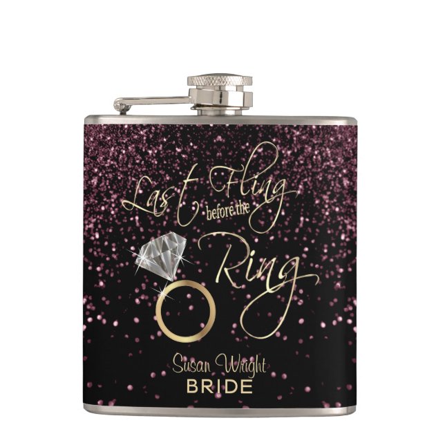 Letztes Flug vor dem Ring - Rose Gold Flachmann (Vorderseite)