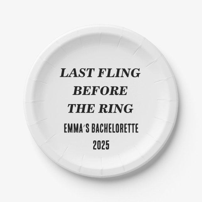 Letztes Flug vor dem Ring-Teller - Individuelle Na Pappteller (Vorderseite)