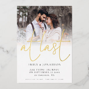 Letztes Foto Overlay Real Foil Save the Date Karte