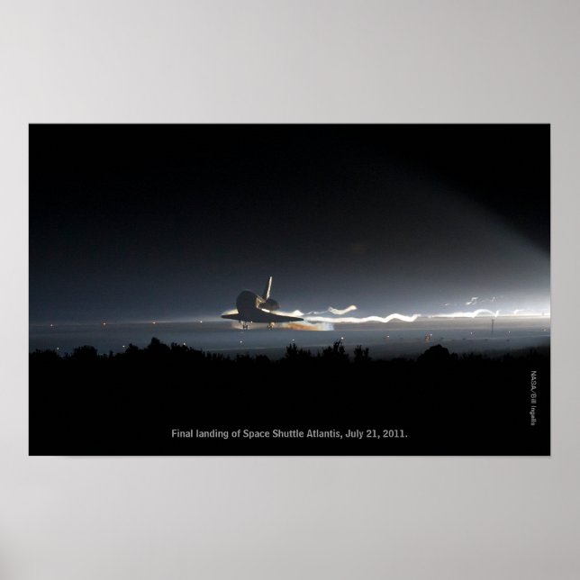 Letztes Landing von Space Shuttle Atlantis Print Poster (Vorne)