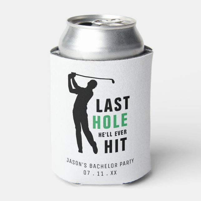 Letztes Loch Golf Swing Bachelor Party White Dosenkühler (Kanne Vorderseite)