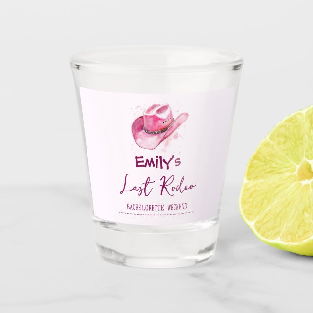 Letztes Rodeo Bachelorette Wochenende | Pink Shot  Schnapsglas (Vorderseite)