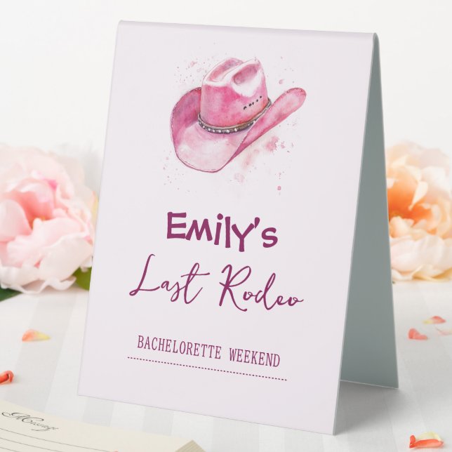Letztes Rodeo Bachelorette Wochenende | Rosa Tafel Tischaufsteller (In Situ (Hochzeit))