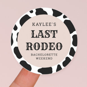 Letztes Rodeo Cowgirl Bachelorette Weekend Party Runder Aufkleber