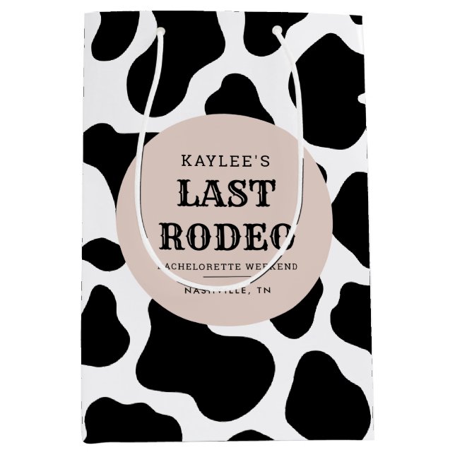Letztes Rodeo Cowgirl Bachelorette Wochenende Mittlere Geschenktüte (Vorderseite)