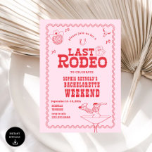 Letztes Rodeo Cowgirl Pink und Red Bachelorette