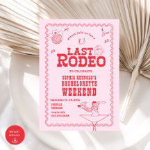 Letztes Rodeo Cowgirl Pink und Red Bachelorette